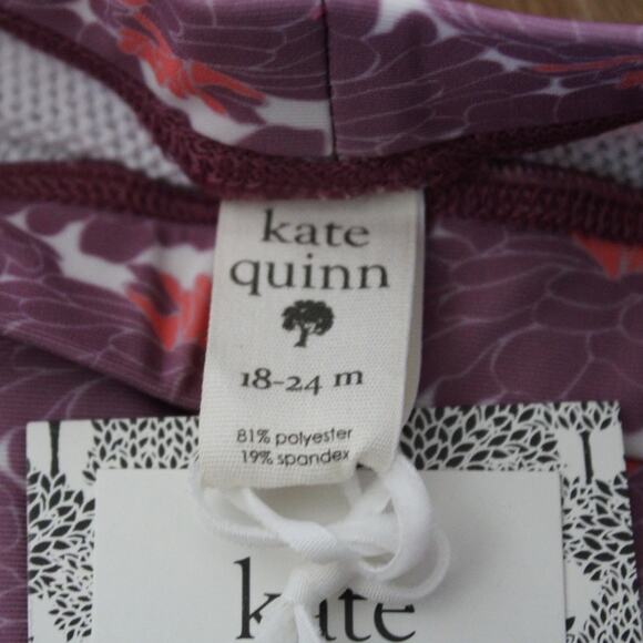 NWT Kate Quinn Swimsuit Shorts Trunks Purple White Print 18-24 Month - Picture 4 of 5